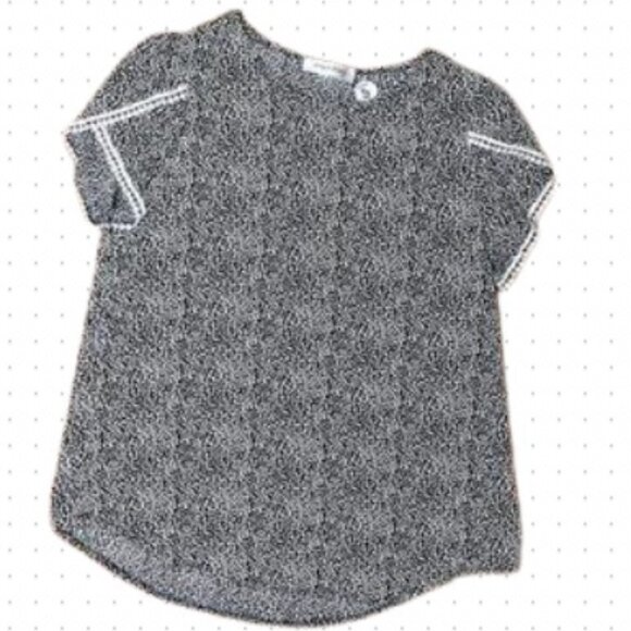 Angashion Tops - Angashion Black & White Short Sleeve Blouse S